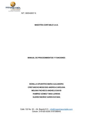 Manual De Procedimientos Y Funciones