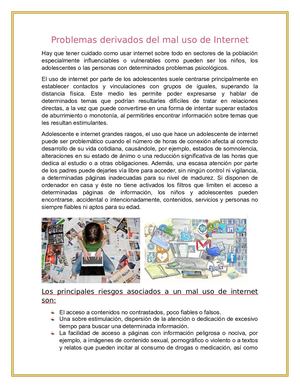 Problemas Derivados Del Mal Uso De Internet