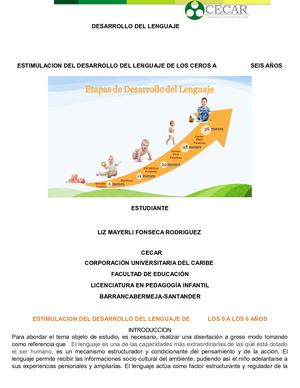 Estimulacion Del Desarrollo Del Lenguaje De Los 0 A Los 6 Años