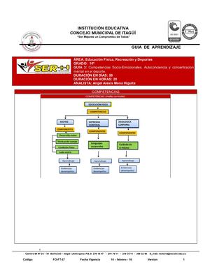 Grado 10, Guia 3 2020- La Concentración En El Deporte
