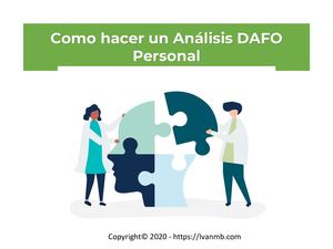 Ejercicio DAFO Personal