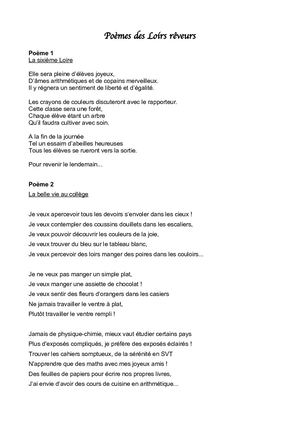 Recueil Poème 6e Loire