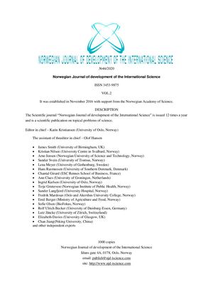 Norwegian Journal of development of the International Science №46 part 2