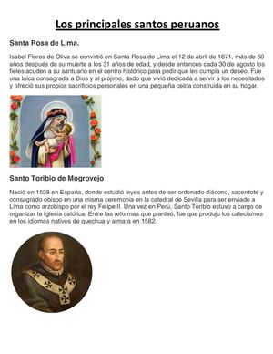 Los Principales Santos Peruanos