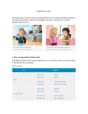 Prepositions Of Time ( Grammar Support)