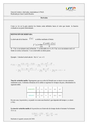 Guía De Derivadas