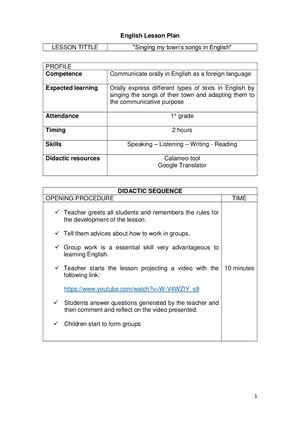 English Lesson Plan Pdf Mario