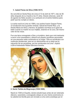 Los Santon Principales Peruanos