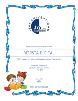 Revista DigitalJuego o Actividades Lúdicas y recreativas Tradicionales Hildaura Pdf