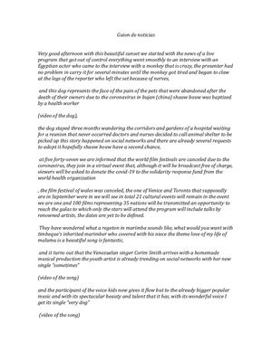 Guion De Noticias Traducido Ingles