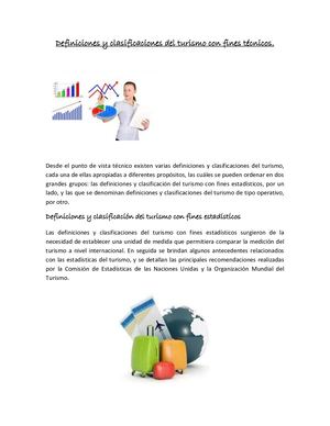 Definiciones Y Clasificaciones Del Turismo Con Fines Técnicos