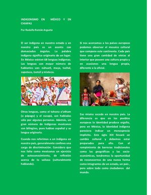 Indigenismo En México Y En Chiapas