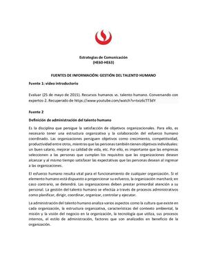 Fuentes De Gestión De Talento Humano Docx(1)