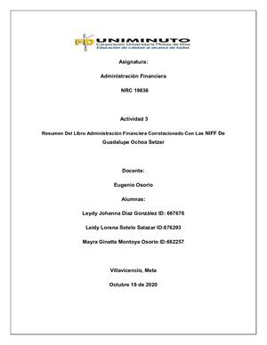 Resumen Del Capitulo 3 Del Libro De Administracion Financiera De Guadalupe Ochoa