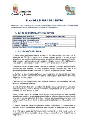 Plan De Lectura COVID