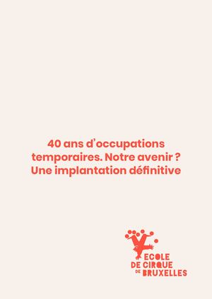 Ecole de Cirque de Bruxelles_Implantation Definitive