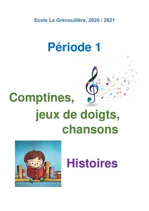 Ps Comptines Et Histoires Période 1
