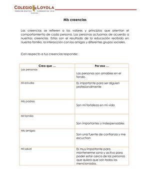 Actividad 6 - Mis Creencias