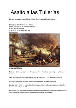 Título De La Obra Asalto A Las Tullerias