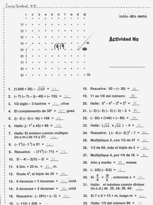 Actividad Matemáticas