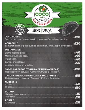 Menú Coco House