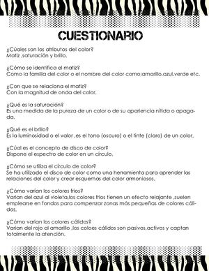 Croquis y cuestionario