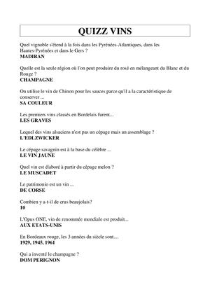 QUIZZ VINS