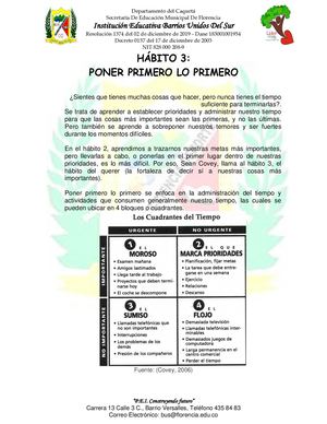 HABITO 3 - Poner Primero Lo Primero