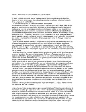 Reseña Del Cuento "no oyes ladrar los perros"