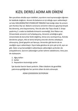 Kizil Dereli̇ Adim Ari Di̇keni̇