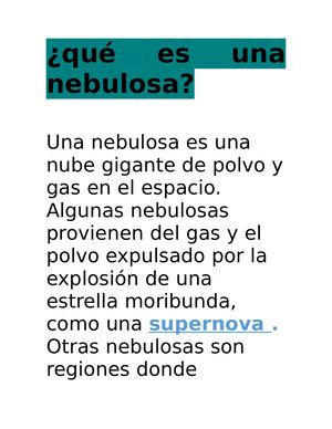 Qué Es Una Nebulosa