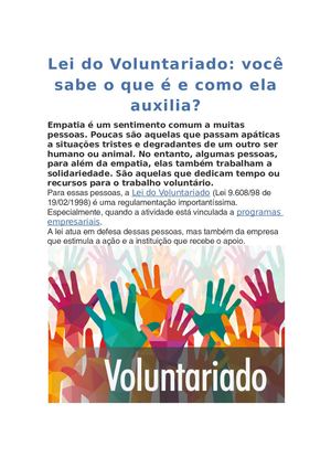 Lei Do Voluntariado