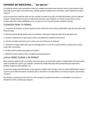 Cuidado De Mascotas