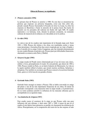Obras De Picasso Y Su Significado