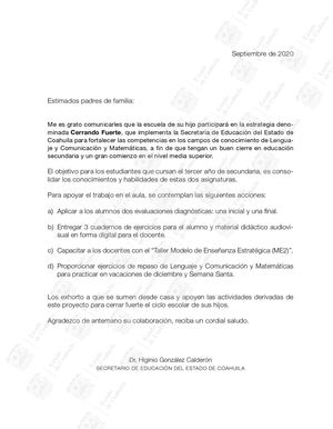 3 Secundaria Cerrando Fuerte Alumnos