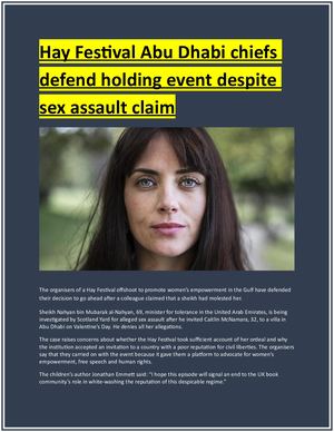 UAE Hay Festival | Abu Dhabi Chiefs Defend Holding Event Despite Sex Assault Claim