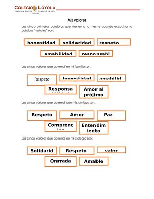 Actividad 7 Mis Valores