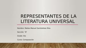 Representantes De La Literatura Universal