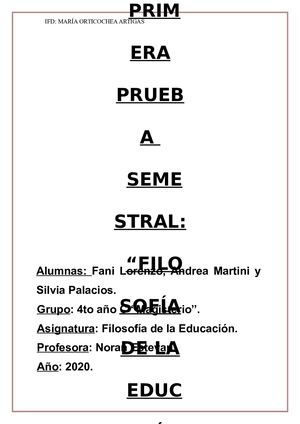 1° Parcial, Filosofía, Pronto 2