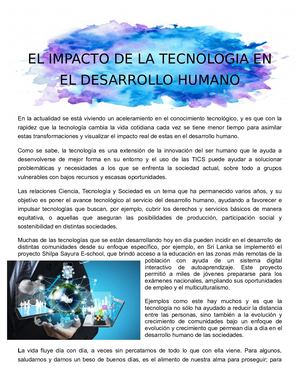 El Impacto De La Tecnologia En