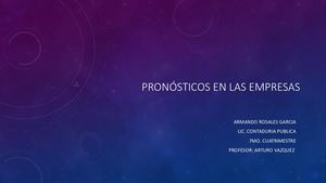 Pronósticos En Las Empresas Caso Practico Actividad 3