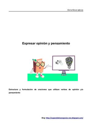 Expresar Opinión Y Pensamiento