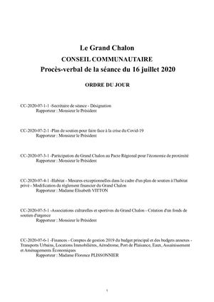 Procès Verbal 16 Juillet