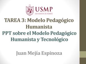 Modelo Pedagógico Humanista Y Tecnológico