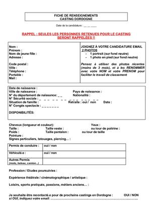 FICHE DE RENSEIGNEMENTS Castings2020 Docx