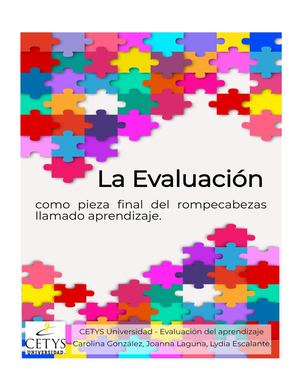 Manual La Evaluacion Como Pieza Final Del Rompecabezas Llamado Aprendizaje