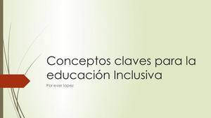 Conceptos Claves Para La Educación Inclusiva