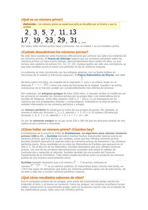 Qué Es Un Número Primo
