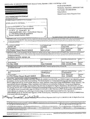 Hothlepoya Tomochichi Ossiolachiih Eil UCC -1 Filing for the STATE OF GEORGIA