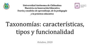 Taxonomías Características, Tipos Y Funcionalidad